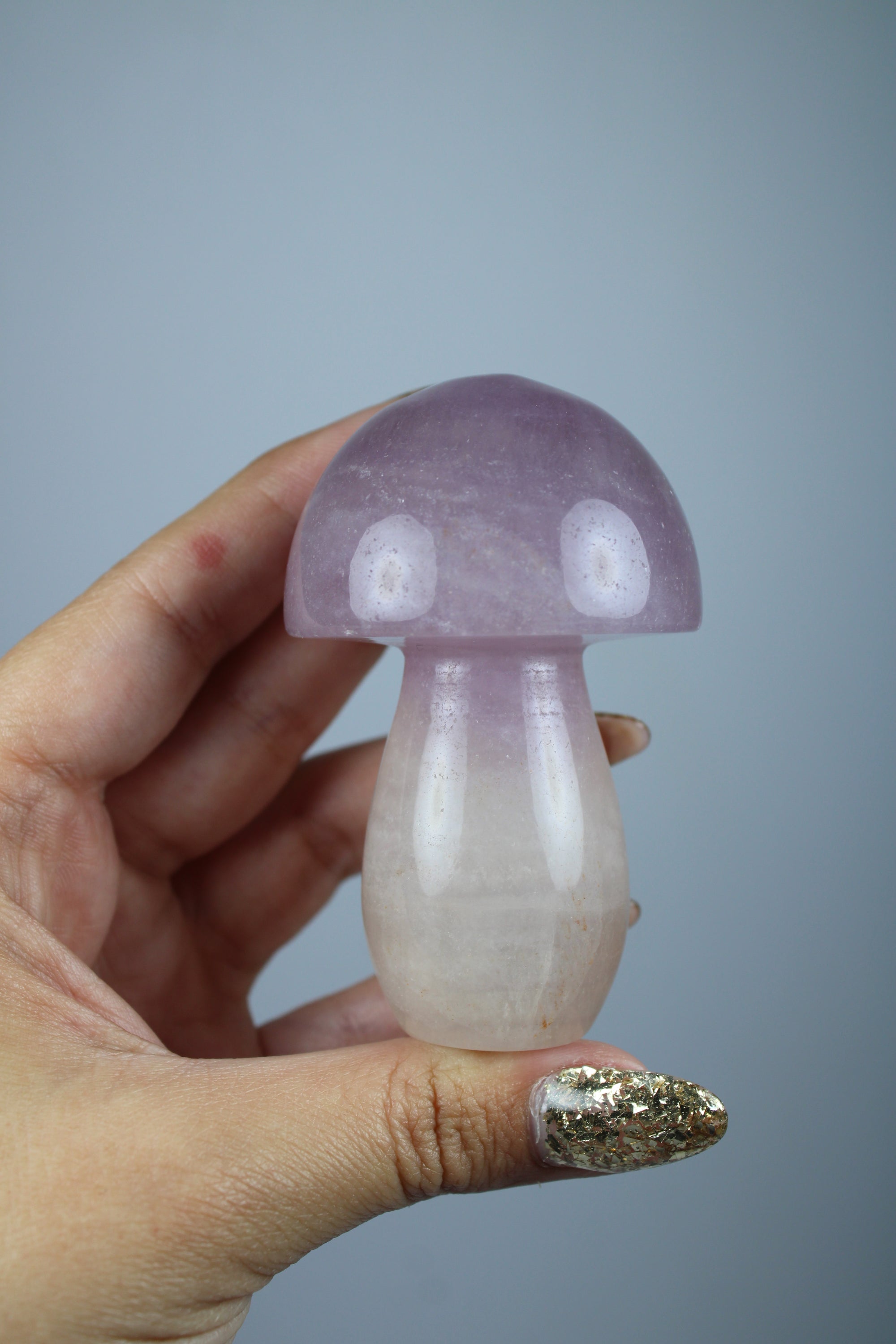 Purple fluorite mushroom