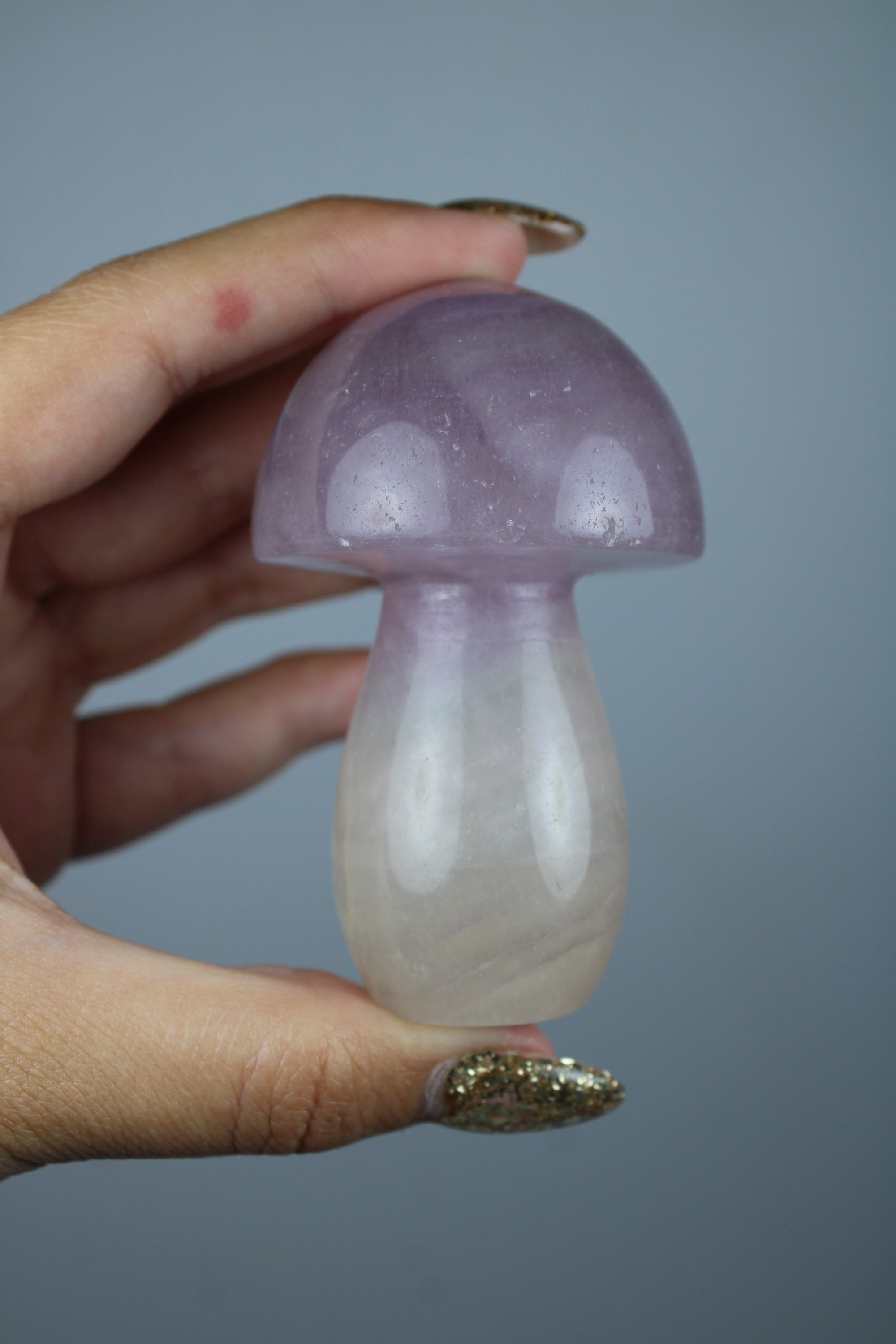 Purple fluorite mushroom