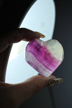 Rainbow fluorite heart