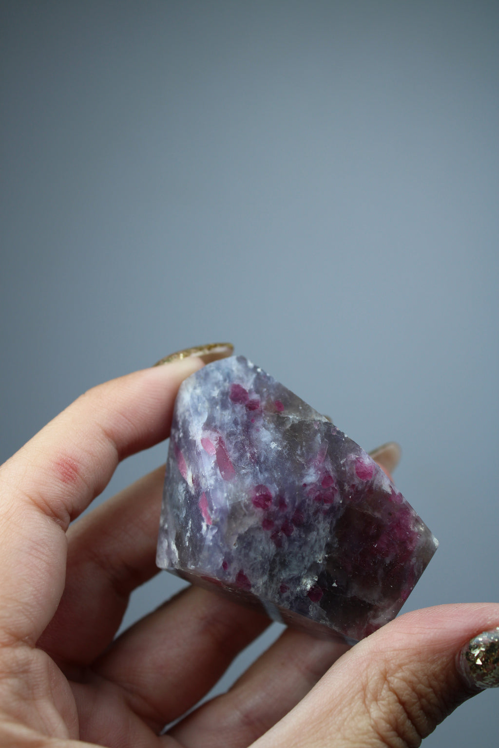 Lepidoliet met roze toermalijn freeform