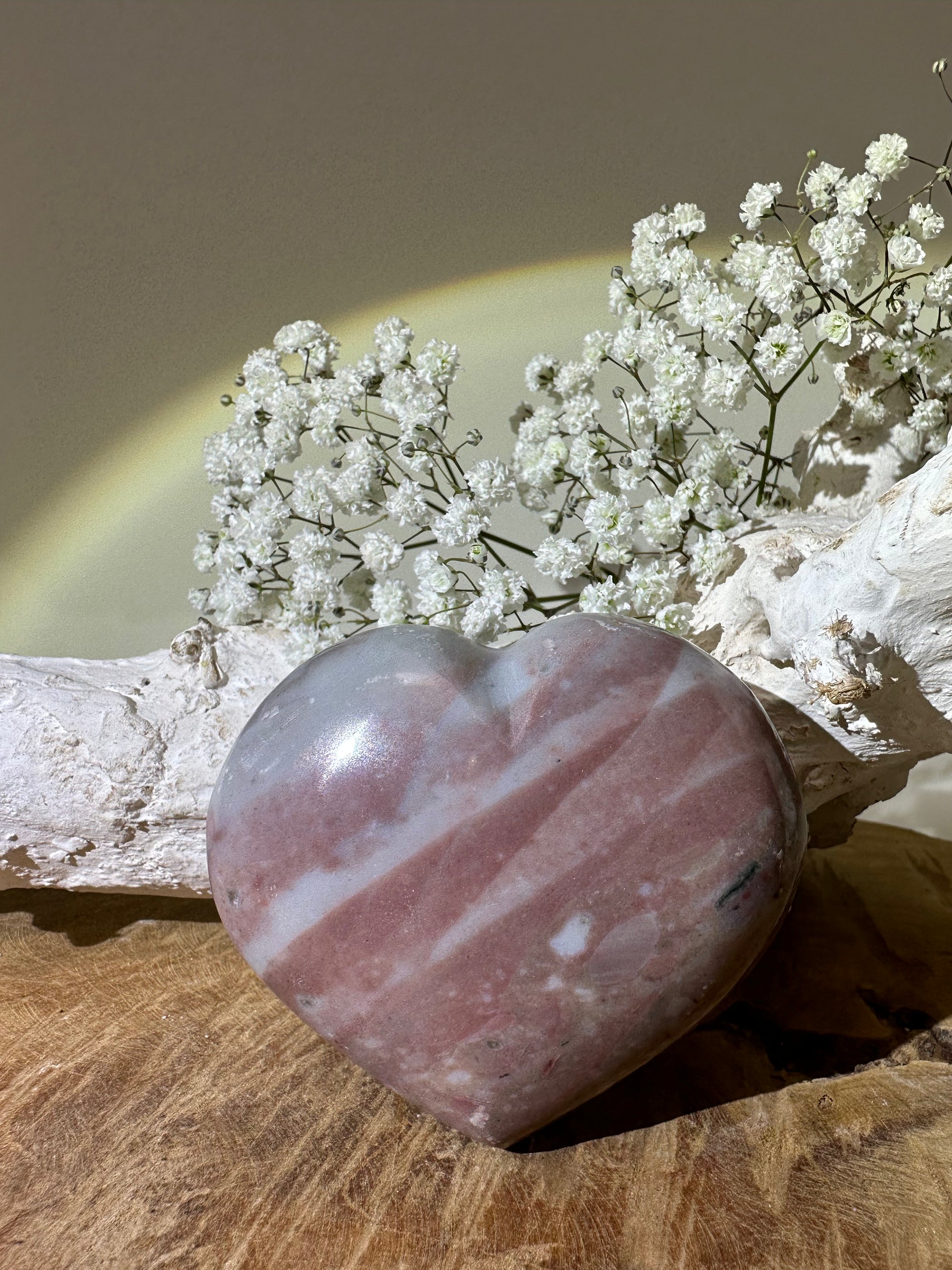 Roze jaspis hart - Gemstone Dreams