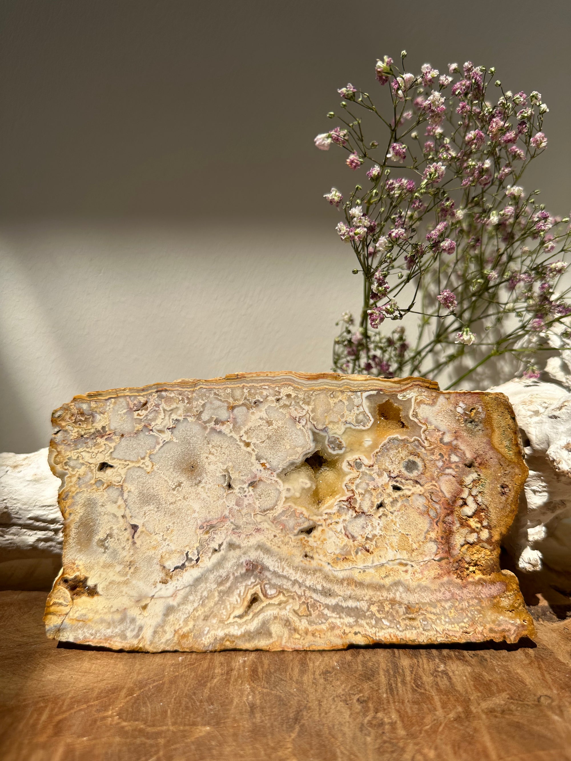 Yellow crazy lace slab - Gemstone Dreams