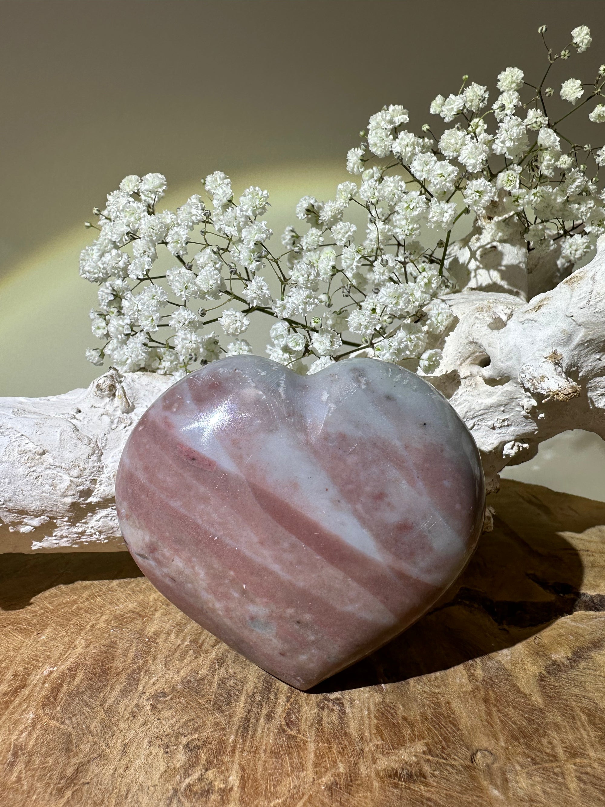 Roze jaspis hart - Gemstone Dreams