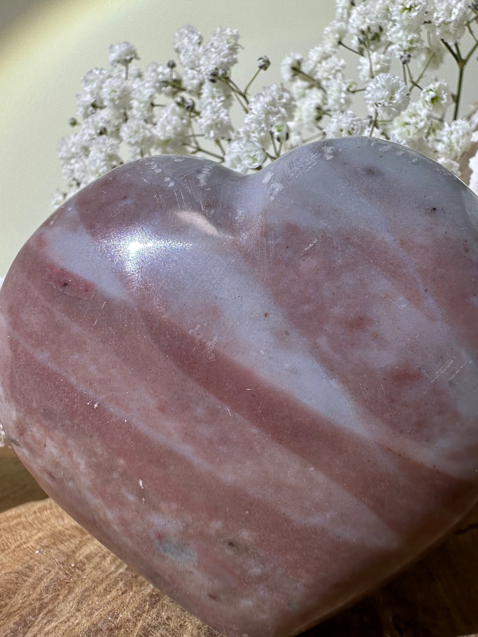 Roze jaspis hart - Gemstone Dreams