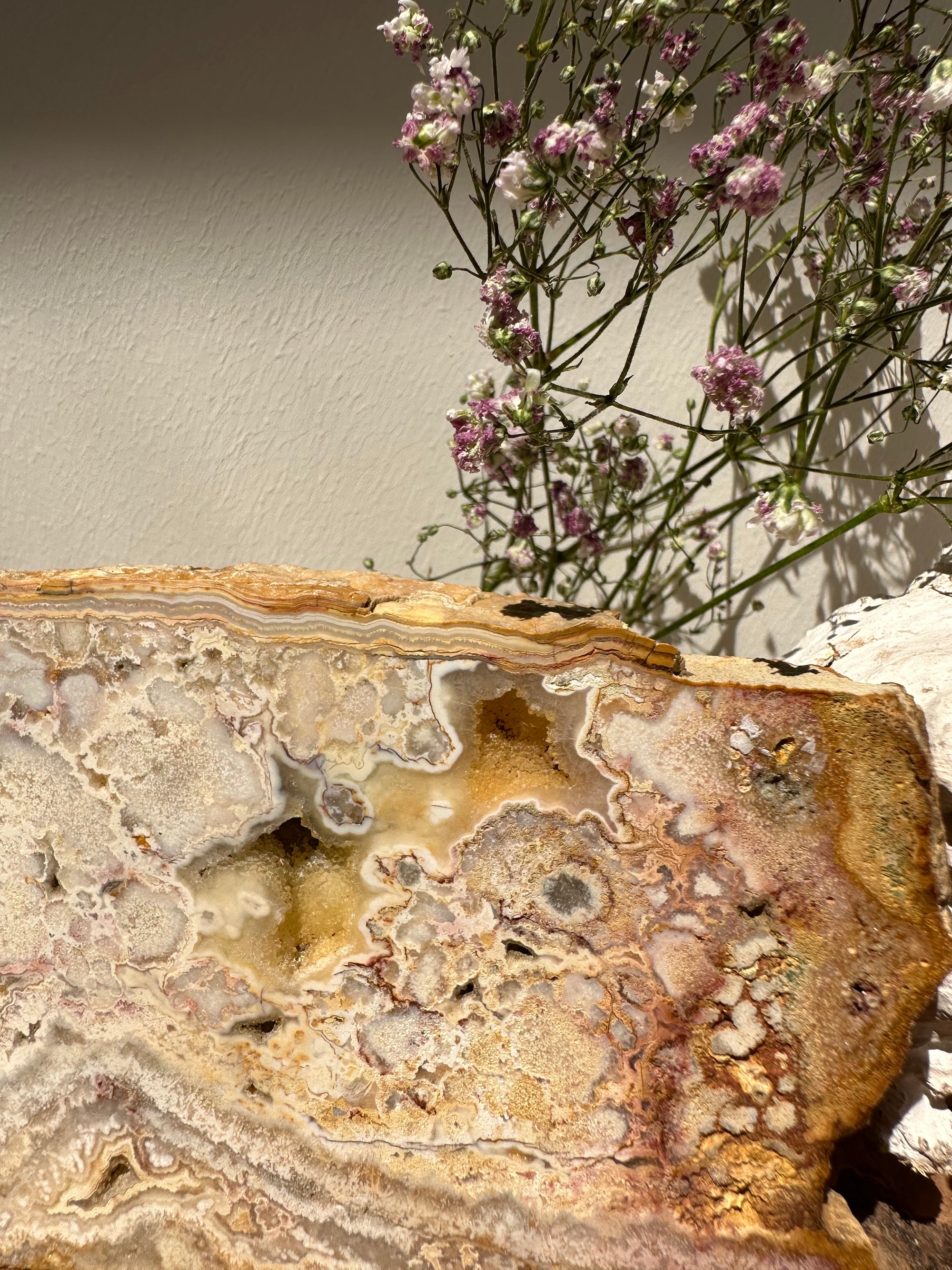 Yellow crazy lace slab - Gemstone Dreams