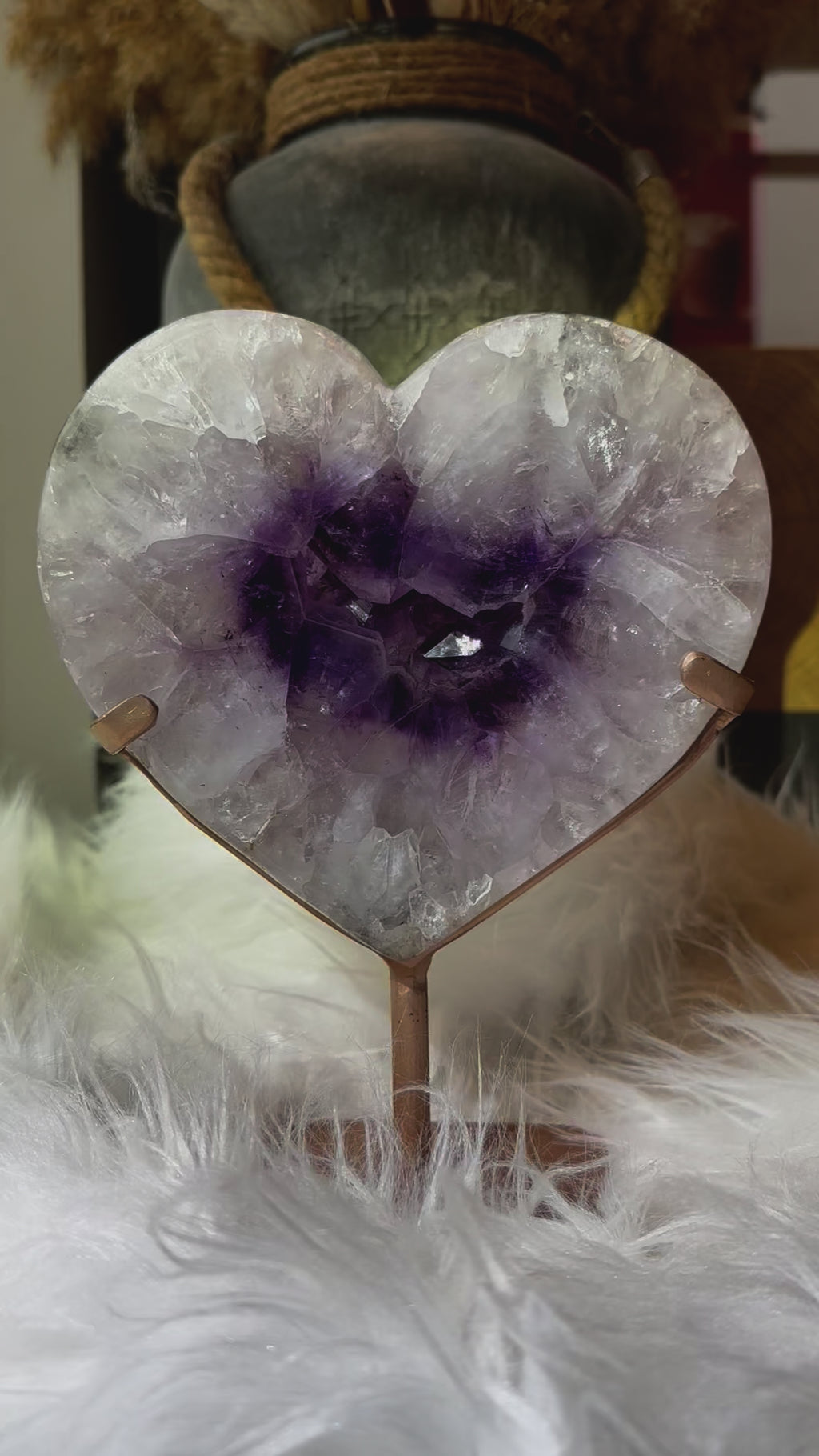 Amethyst-Herzportal XL auf Ständer